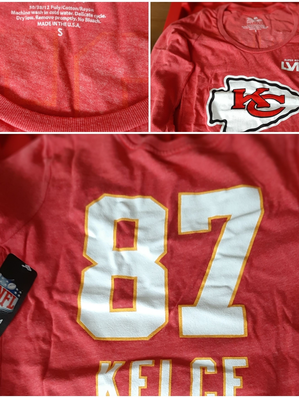 Majestic Womens Kansas City Chiefs Travis Kelce Shirt Size Small NWT
